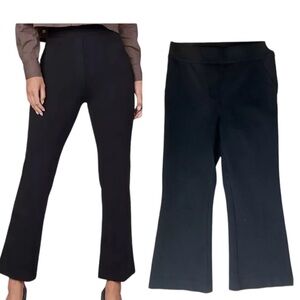 SPANX 20386Q The Perfect Kick Flare Crop Pants Black Ponte Knit Sz Petite S